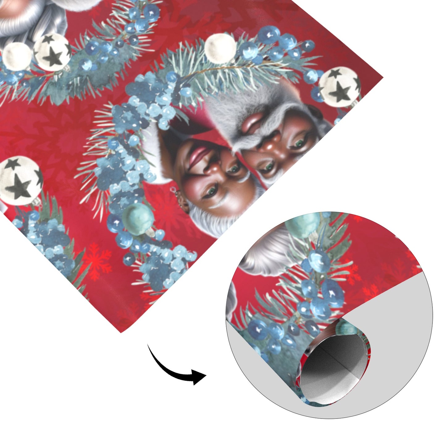 Santa Gift Wrapping Paper-Coated Paper 58"x 22" (2 Rolls)