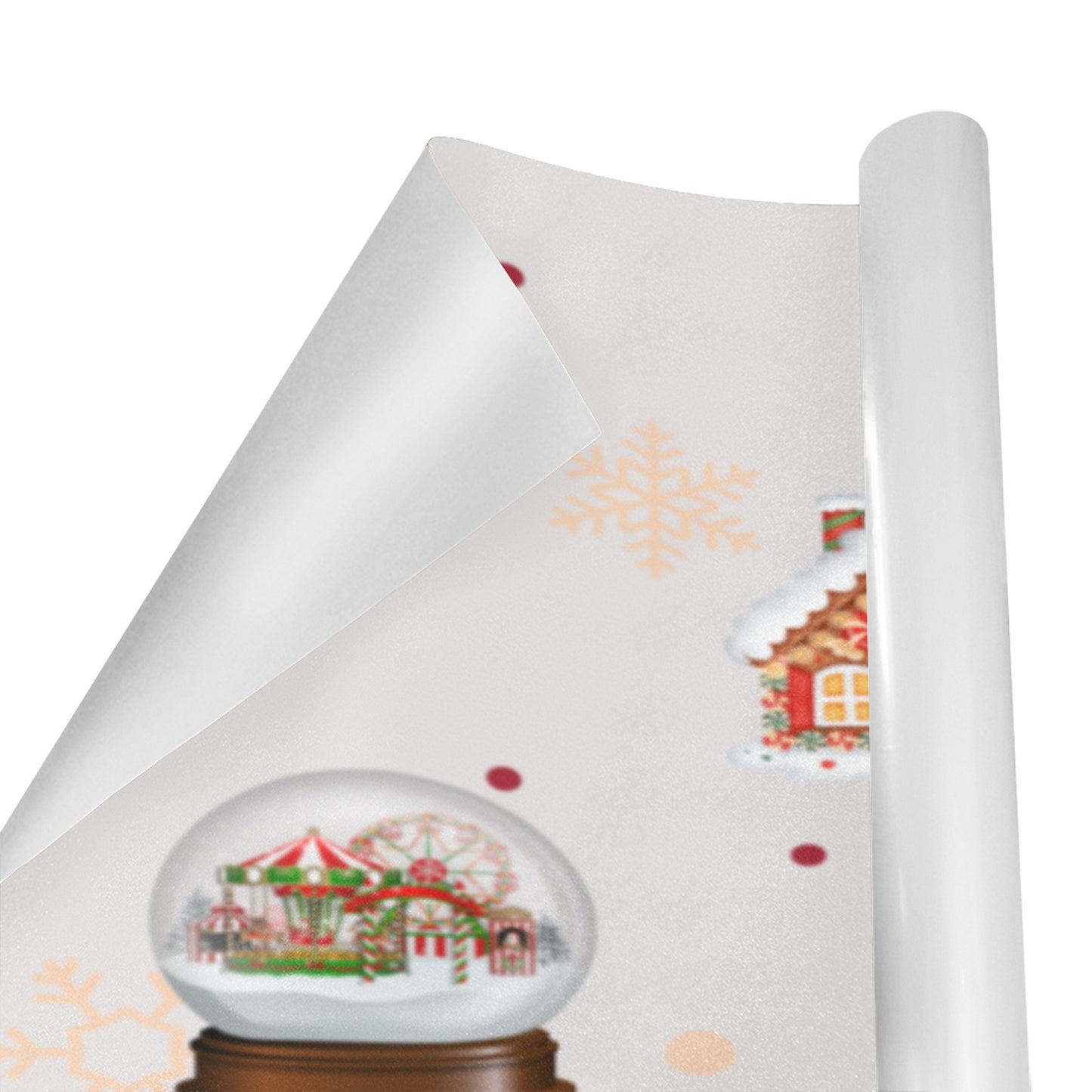 Cozy Christmas Cheer Wrapping Paper – Gingerbread Houses & Snow Globes