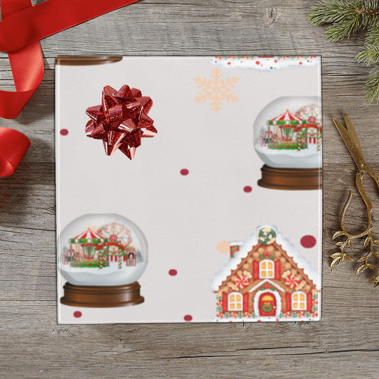 Cozy Christmas Cheer Wrapping Paper – Gingerbread Houses & Snow Globes