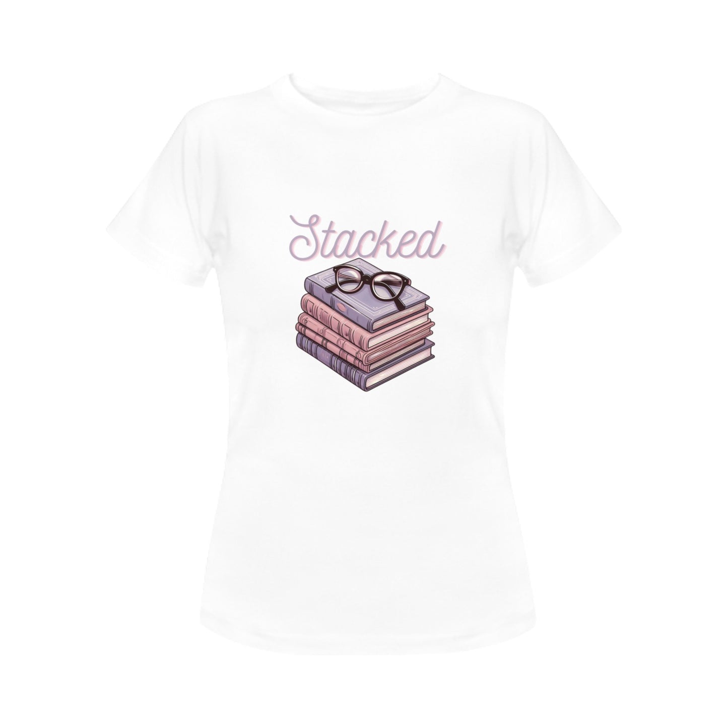 Women's Stacked White T shirt